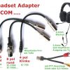 Adapter fuer Headset, Electret Mikrofon, mit RJ45- oder Rundstecker, 8 pol